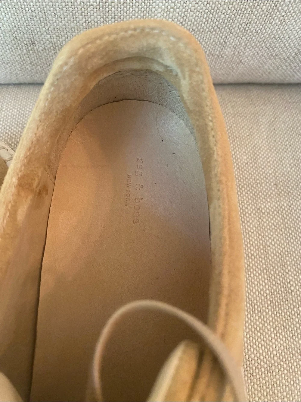 Rag & Bone Kent Platform Espadrille Suede Sneakers Dune Women's Sz 38  US 8